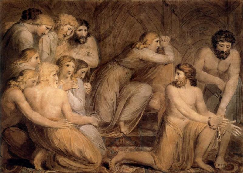 William Blake Joseflast Simeon tie up oil painting picture
